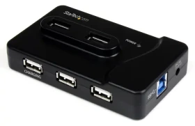 StarTech černá / USB Hub / 6 portů / 4x USB 2.0 / 2x USB 3.2 Gen 1 Type-A / napájecí adaptér (ST7320USBC)