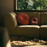 HK living Dekorativní sametový polštář Sienna Ø 50 cm, oranžová barva, textil