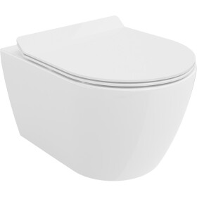 MEXEN/S - Carmen Závěsná WC mísa Rimless Tornado včetně sedátka s slow slim, duroplast, bílá lesk 30880100T