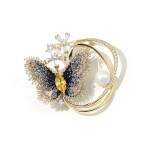Exkluzivní brož Swarovski Elements Accia - motýl, Zlatá