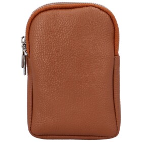 Luxusní dámské kožené MINI crossbody Lucho, koňaková