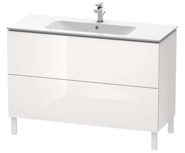 DURAVIT - L-Cube Umyvadlová skříňka 86x122x48 cm, 2 zásuvky, lesklá bílá LC662802222