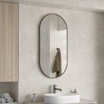 Erga Oval, oválné zrcadlo 50x100cm, černý rám, ERG-V01-OVAL-5010-BK