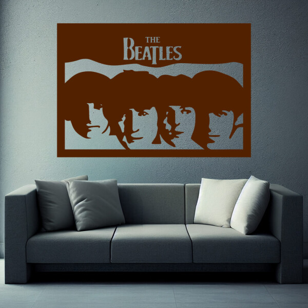 Samolepka The Beatles Barva: hnědá, Velikost: 80 x 55 cm