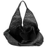 Módní koženková sada kabelek přes rameno a crossbody Saga, černá