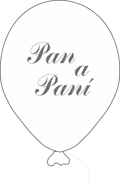 Balónek Pan a Paní s černým potiskem Balonky.cz Balónek Pan a Paní s černým potiskem Balonky.cz