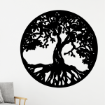 Samolepka Strom života v kruhu Barva: hnědá, Velikost: 60 x 60 cm