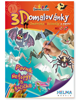 3D omalovánky Pavouk, Netopýr kočička