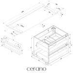 CERANO - Koupelnová skříňka Carole - dub medový + deska pod umyvadlo Navira Pro - 36 mm + konzole černá - 140x46x51,6 CER-606210