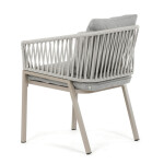 Zahradní židle, kov, polyratan, béžová, AZC-S1430 CRM