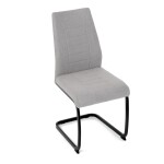 Židle jídelní, světle šedá látka, černé kovové nohy