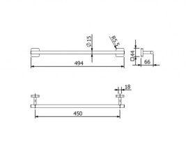 KLUDI - Vela S Držák ručníku, délka 49 cm, matná černá 2598039