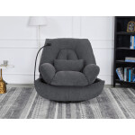 Polohovací křeslo, elektrické zabudované ovládání, šedá, látka, TV-7081 GREY2