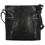 Trendy dámská koženková crossbody kabelka Nanya, černá A