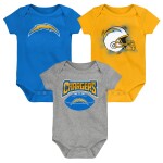 Outerstuff Dětské body Los Angeles Chargers NFL Game On Creeper Baby Bodysuit Set (3 ks)