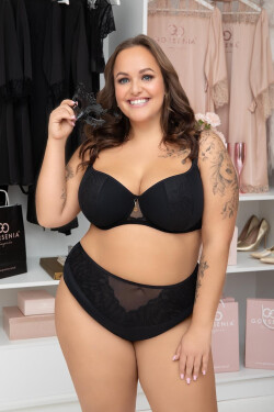 Balkonová podprsenka s plným košíčkem Gorsenia K962 Erato černá 75E