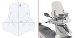 6114DT plexi čiré Kymco Agility 300-350 R16 (19-25), vxš580x570 mm, použij sadu D 6114KIT