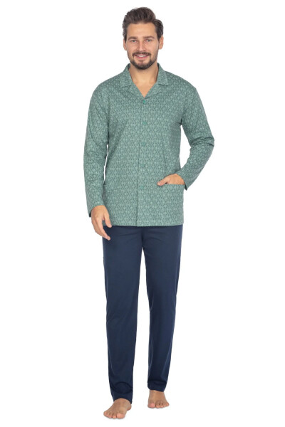 Pyžamo Regina 463 dlouhé/r 2XL-3XL L24 pánské rozepínací tmavě modrá 3xl