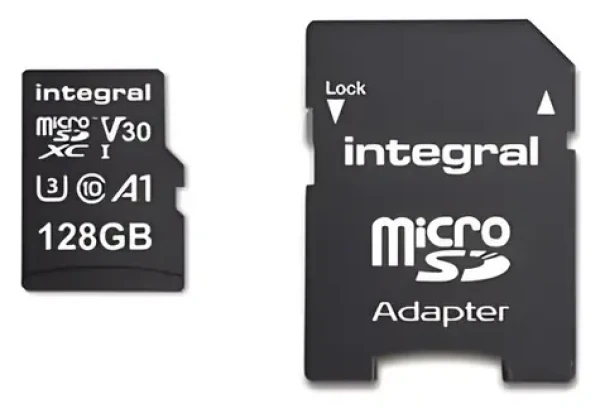 Integral microSDHC/SDXC 128 GB / Paměťová karta / UHS-I U3 V30 / čtení: 100 MB/s / zápis: 45 MB/s (INMSDX128G-100V30)