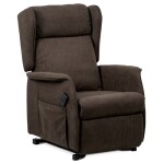 Polohovací křeslo, elektrické kabelové ovládání, hnědá, látka, TV-1190 BR2