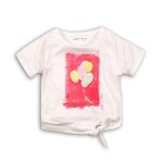 Tričko dívčí s krátkým rukávem, Minoti, PALM 2, bílá - 68/80 | 6-12m