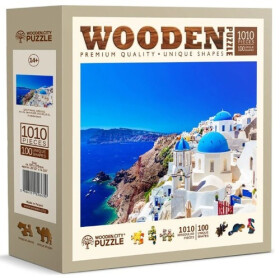 Dřevěné puzzle Santorini Řecko 1010 dílků