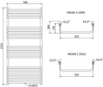 MEXEN/S - Apollo radiátor + topná tyč 1210 x 550 mm, 600 W, černá W117-1210-550-2600-70