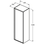 IDEAL STANDARD - Connect Air Vysoká skříňka 40x30x120 cm, světlé dřevo/matná světle hnědá E0834UK