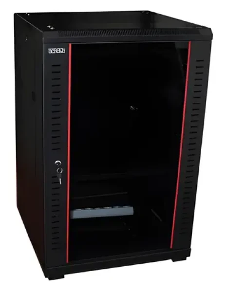 Opticord OCRACK OCC-18U-66SBK / Rozvaděč stojanový / 19" / 18U / 600×600 mm / skleněné dveře (9420BK)
