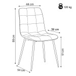 Jídelní židle, krémová, sametová látka, CT-281 CRM4