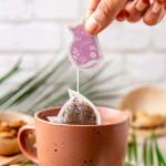 TEA HERITAGE Zelený čaj Cat Orange Blossom – 5 ks, fialová barva, papír, textil