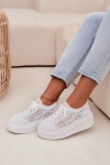 Háčkované dámské tenisky na platformě bílé Evalora 39