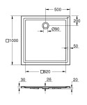 GROHE - Vaničky Sprchová vanička akrylátová 100x100 cm, alpská bílá 39300000