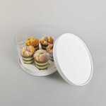 Cake star Plastový kulatý box na cupcakes nebo dort bílý 1 patro (na 5ks)