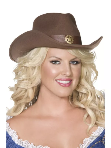 Smiffys.com Klobouk kovboj hnědý