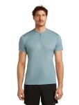 Pánské merino triko s krátkým rukávem, 1/4 zip ICEBREAKER Mens 125 Cool-Lite Speed SS Quarter Zip, Flint Blue velikost: M