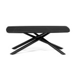 Stůl konferenční, deska slinutá keramika 120x70cm, černý mramor, nohy černý kov