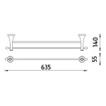 Nimco Lada staroměď držák na ručníky dvojitý 64 cm LA 19061D-80 LA 19061D-80