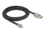 Delock 81093 3m černá/šedá / Kabel Mini DisplayPort na DisplayPort / 8K / 60 Hz / DP 1.4 / HDR (81093)