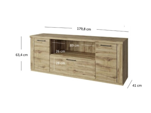 ARTEN (NANO Systems s.r.o.) TV stolek DOORSET-2D1S/180 (Dub navarra)