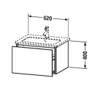 DURAVIT - L-Cube Umyvadlová skříňka 40x62x48 cm, 1 zásuvka, lesklá bílá LC614002222
