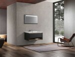 Kielle - Meara Skříňka s umyvadlem 90 cm, tmavě šedý lesk/tmavý dub 50026S906