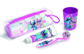 Set na dentální hygienu Stitch zubní kartáček+ zubní pasta+kelímek - Trigo