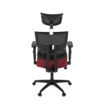 Kancelářská židle, potah bordó látka a černá síťovina MESH, houpací mech.