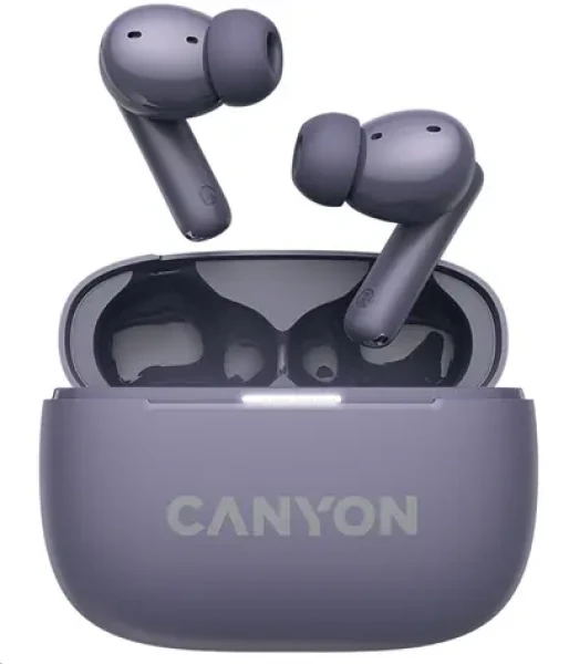 CANYON TWS-10 OnGo fialová / sluchátka s mikrofonem / BT 5.3 / IPX5 / nabíjecí pouzdro 500mAh (CNS-TWS10PL)