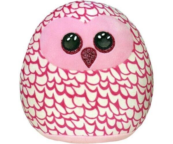 Ty Squish-a-Boos PINKY, 22 cm - růžová sova (1)