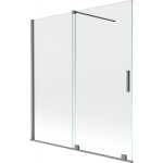 MEXEN/S - Velar dvoukřídlá posuvná vanová zástěna 150 x 150, transparent, grafit metal 896-150-000-01-95