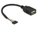 DeLock USB 2.0 Pinheader (F) - USB-A (F) černá / Kabel / 0,15 m / 480 Mbit/s (84831)