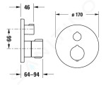 DURAVIT - C.1 Vanová termostatická baterie pod omítku, pro 2 spotřebiče, chrom C15200018010