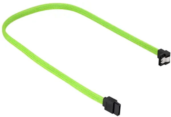 Sharkoon SATA III zelená / Kabel / Úhlový 90° / 30 cm (4044951016471)